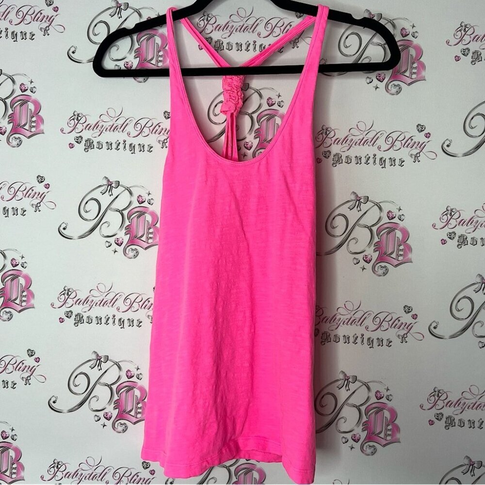 La senza racer back tank top lace detail neon Pink Sleeveless Top